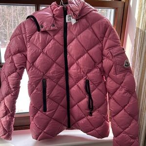 Moncler girls pink down jacket